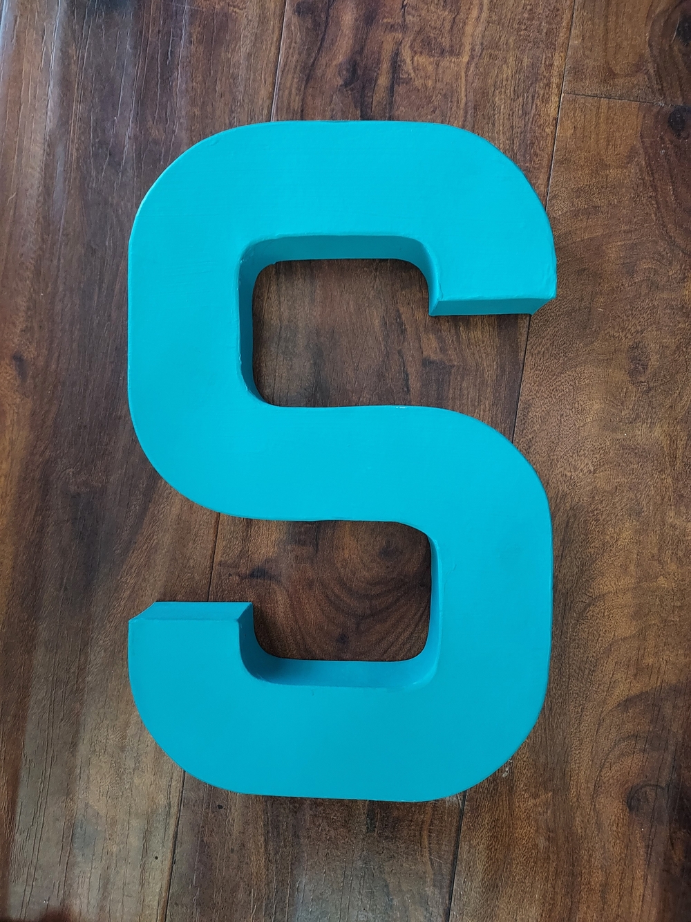 Decorative Teal Letter "S" Wall Accent